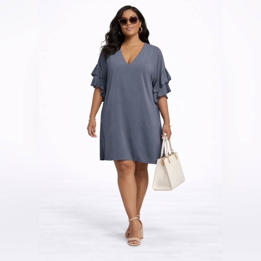City Chic Double Frill Dress Size XL/22